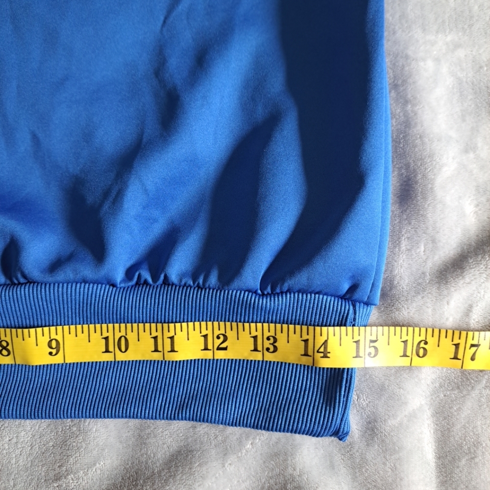 AQ Sport Women's Pullover Hoodie Sweatshirt Blue White Arm Stripes Gym Sporty S - Picture 6 of 12